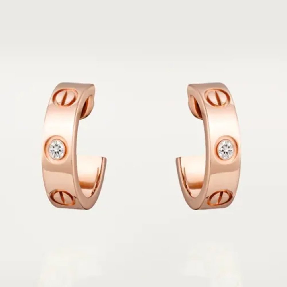 Love Screw Diamond 18K Rose Gold Filled Earrings